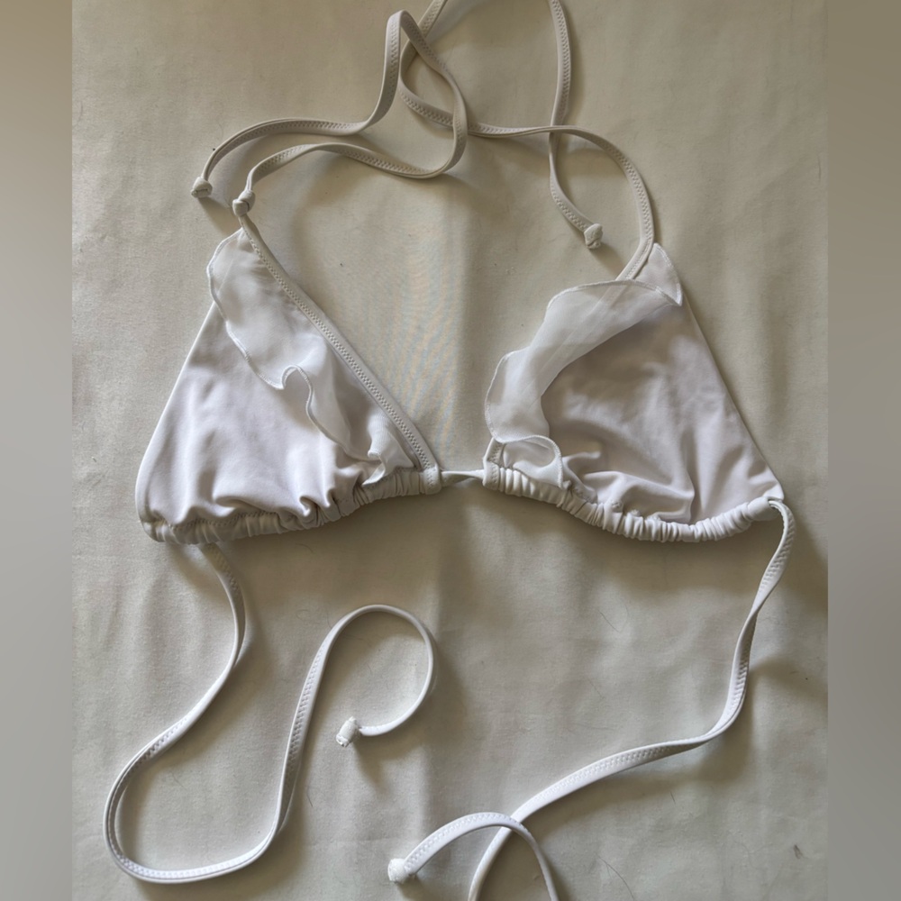 White Triangle Bikini Top